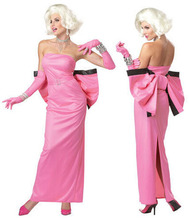 New Arrival Custom Made Womens Pink Marilyn Monroe Starlet Halloween Costume Cosplay