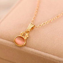 Fashion Crystal Rabbit Jewelry Opal Lovely Gold Plated Necklace Pendants for Women Jewelry