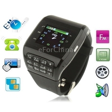Q3 Black, GSM watch mobile phone,Bluetooth FM touch Screen, Dual SIM Network: GSM850/ 900 / 1800/ 1900MHZ