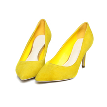 genuine leather women Pointed Toe pumps 2014 sexy ladies Red light blue dark blue black yellow