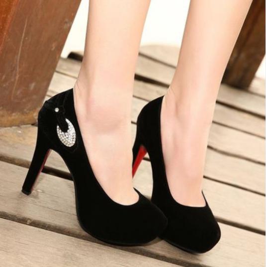 2014 Spring Summer brand New arrive pumps women s Sexy high heeled sweet crystals thin heel