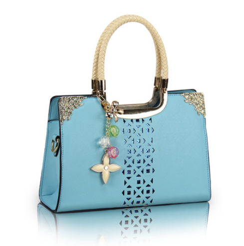2014 Hot New Style Fashion Women s Handbag Satchel Shoulder PU leather hollow out crystals pendant