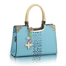 2014 Hot New Style Fashion Women’s Handbag Satchel Shoulder PU leather hollow out crystals pendant Messenger Purse Bags B053