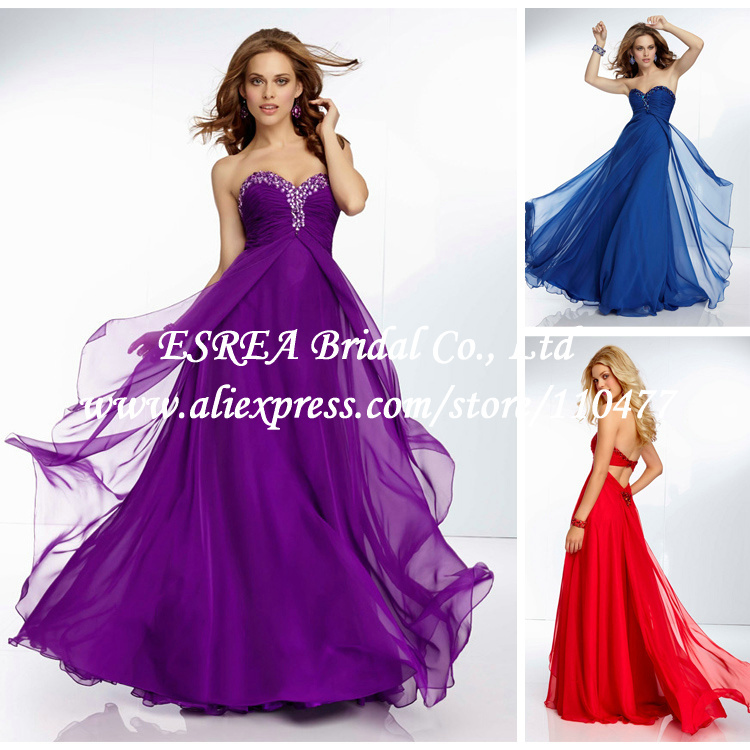 Beading Sweetheart Formal Empire Long Red Dress Party Evening Elegant Sexy Backless JR694