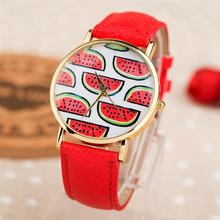 Free shipping Lovely watermelon pattern casual quartz watch Trendy cute women dress watches Fashion jewelry