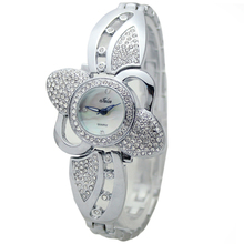 Factory Price Silver Lovely Women’s Luxury Dress Strap Diamonate Bracelet Jewelry Stainless Steel Wrist Watches Hours Clocks