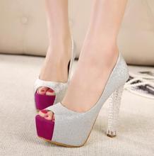 2014 Spring Summer brand New arrive pumps women’s Sexy high-heeled shoes chunky heel ultra high high-heeled platform sandal TH93