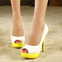 2014 Spring Summer brand New arrive pumps women’s Sexy high-heeled shoes candy colour fish mouth ultra high high-heeled TH031