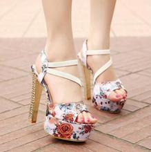 2014 Spring Summer brand New arrive pumps women’s Sexy high-heeled shoes chunky heel ultra high high-heeled platform sandal TH92