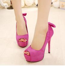 2014 Spring Summer brand New arrive pumps women’s Sexy high-heeled shoes crystals bowknot thin heel ultra high high-heeled TH94