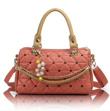 2014 Hot New Style Fashion Women’s Handbag charms crystals pendant Tote Bags shoulder bags messenger bag PU leather Bags B037
