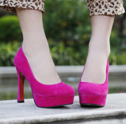 2014 Spring Summer brand New arrive pumps women s Sexy high heeled shoes charms chunky heel