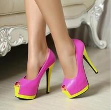 2014 Spring Summer brand New arrive pumps women’s Sexy high-heeled shoes charms chunky ultra heel high high-heeled sandal TH135
