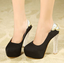 2014 Spring Summer brand New arrive pumps women’s Sexy high-heeled shoes charms chains chunky heel ultra high high-heeled TH144