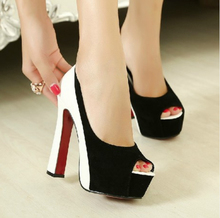 2014 Spring Summer brand New arrive pumps women’s Sexy high-heeled shoes charms chunky heel high-heeled wedding shoes TH177