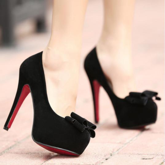 2014 Spring Summer brand New arrive pumps women s Sexy high heeled shoes charms bowknot thin