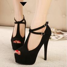 2014 Spring Summer brand New arrive pumps women’s Sexy high-heeled fish mouth thin heel ultra high high-heeled sandal TH049