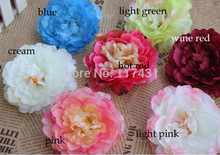 Free shipping(24pcs/lot )10cm Silk Artificial Simulation Rose Peony Camellia Flower heads Baby Kid’s Headware Floral Jewelry