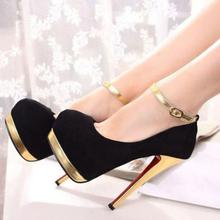2014 Spring Summer brand New arrive pumps women’s Sexy high-heeled shoes charms belt thin heel ultra high high-heeled TH125