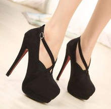 2014 Spring Summer brand New arrive pumps women’s Sexy high-heeled shoes charms belt thin heel ultra high high-heeled TH116