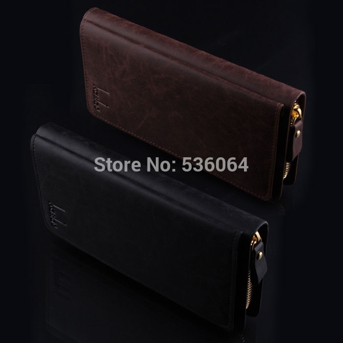 1 pcs New Fashion Men s Leather Card Holder Clutch Wallet Purse Handbag Black free shipping