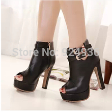 Free shipping Hot Sale New Arrival Classic High Heels Winter Boots Platform Sexy Peep Toe Lacing Shoes Boots Ankle Boots