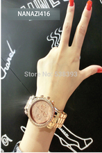 2014 new Simple Fashion ladies Watch personalized all gold all rose gold Birthday Gift Free shipping