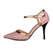 2014 New Arrival Genuine Leather Big Size 33 40 Pink White Fashion Sexy Party Thin High