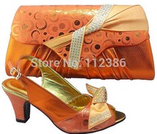 Free Shipping by DHL , Orange matching shoe and bag for free shipping by DHL at wholesale price