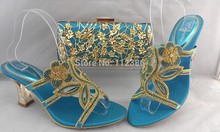 2014 hot sale shoe and matching bag with free shipping by DHL with wholesale price in blue color