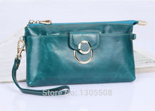 Free Shipping 2014 new first layer oil wax leather messenger bag leather handbag chain clutch bags
