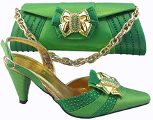 Fashion wedding dress shoe and matching bag with free shipping by DHL