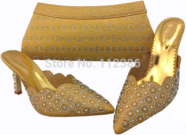 Poited shoe and bag Fashion sandal shoe and matching bag set with free shipping at wholesale