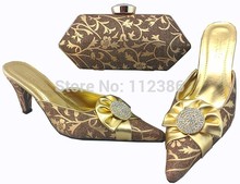 fashion shoe and matching bag with free shipping by DHL TSH1093 coffee