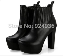 Free shipping New 2014 Brand Platform Winter High Heel Boots Women boots Vintage Women Motorcycle Boots Martin Boots Size 35-39