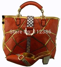 Fashion Italian shoe and matching handbag with wholesale and free shipping by DHL orange