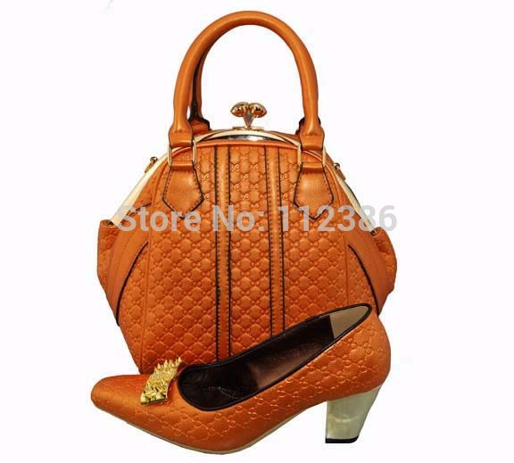 High quality PU leather shoe with handbag to match at wholesale price with free shipping by