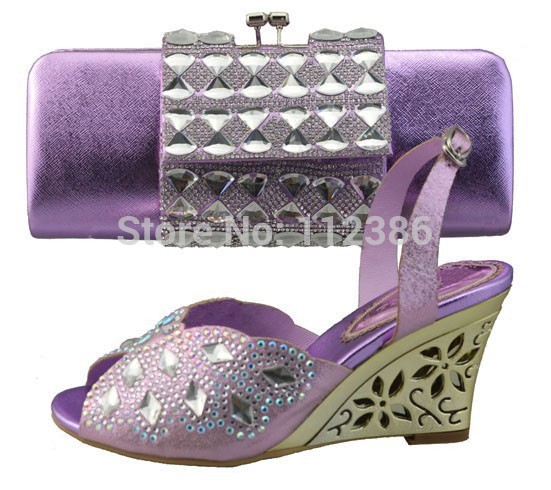 African Shoes With Matching Bag High Quality african Shoes And Bag For Evening lilac euro size
