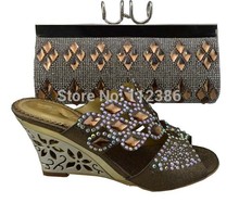 Exclusive Italian style bridal shoes and bag for african wedding and party wholesale and free shipping