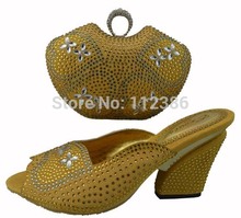 Elegant fashion style shoe and matching bag for african ladies , free shipping shoe and bag
