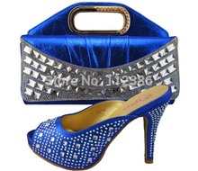 2014 Rhinestone fashion matching shoe and bag for bridal at wholesale price with free shipping by DHL