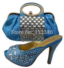 Hot selling 2014 Fashion shoe and matching bag set with free shipping by DHL