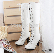 Free shipping New 2014 Fashion Women Shoes Motorcycle Boots Women Botas Pu Leather High Heel Boots