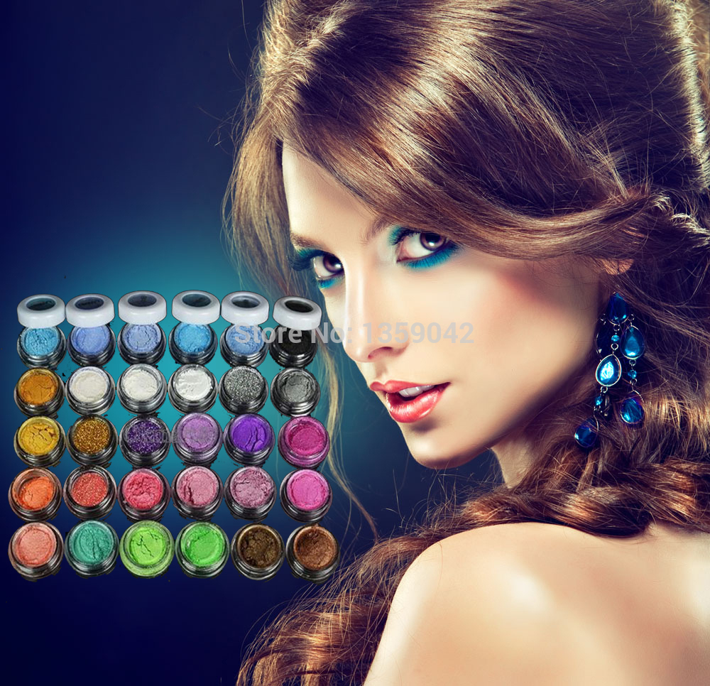 30 Mixed Colors Powder Pigment Mineral Spangle Eyeshadow Makeup Mineral Eyeshadow 30pcs Hot New Arrival