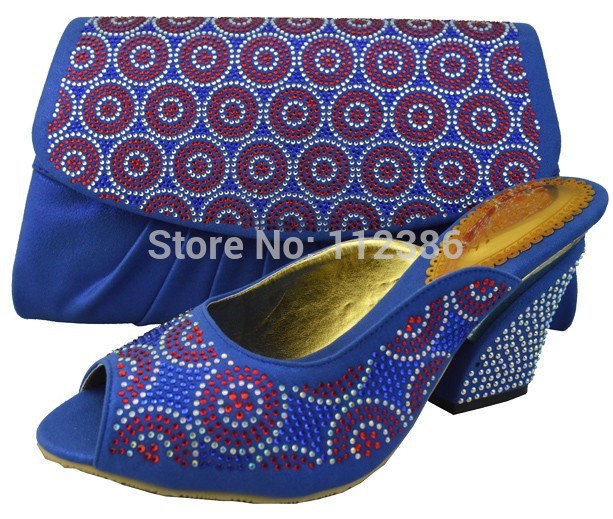 Ladies Shoes and Bag Matching set Afrcan women shoe and bag for wedding and party for