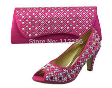 2014 new arrival popular Italian fashion shoe and matching bag set with free shipping by DHL