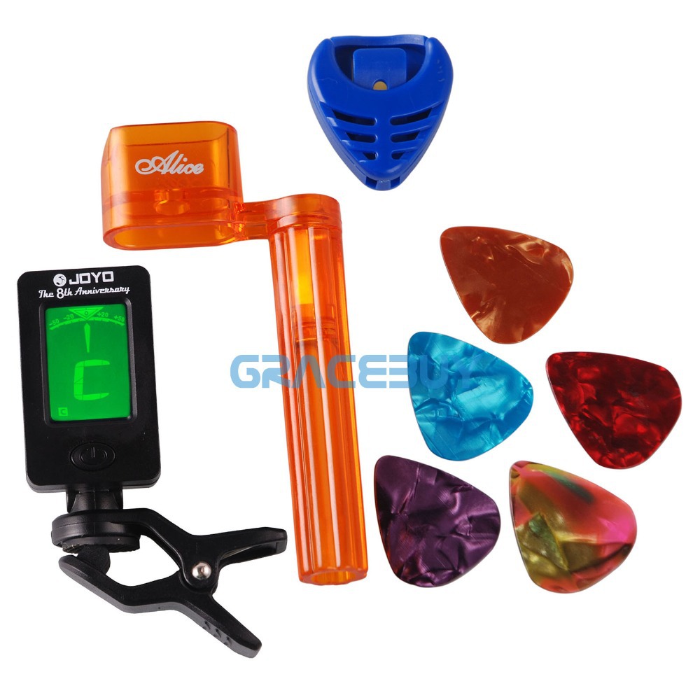 Tool Kits! 1 Chromatic Guitar Tuner afinador 1 Pick Plectrums Pics 