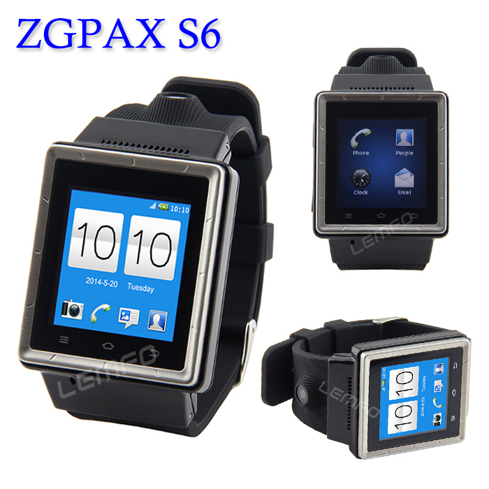 3G Android 4 0 SmartWatch ZGPAX S6 1 54 Inch Smart Watch Phone Smartphone With MTK6577