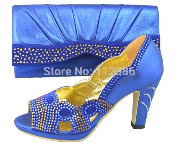 African pump with matching handbag with free shipping by DHL Italian shoe and bag with stones