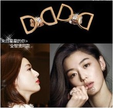 Korean TV My Love From the Star Fashion Double D Letter Stud eEarring C28R12